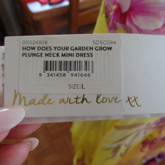 Camilla- Plunge Neck Mini Dress- How Does Your Garden Grow - Picture 5 of 5